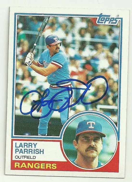 Larry Parrish Signed 1983 Topps Baseball Card - Texas Rangers