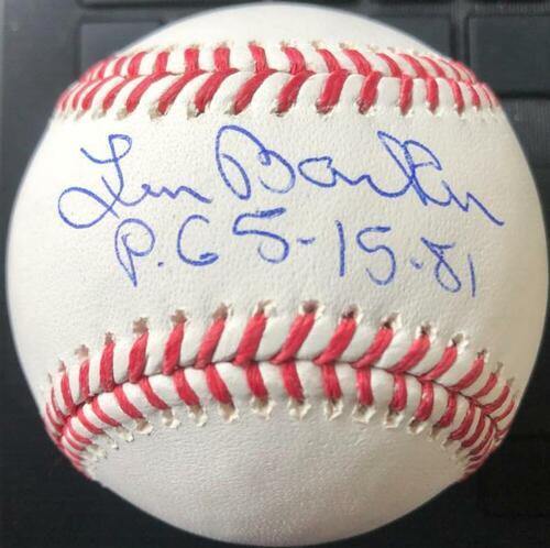 Len Barker Perfect Game Signed / Inscribed ROMLB Baseball - PastPros