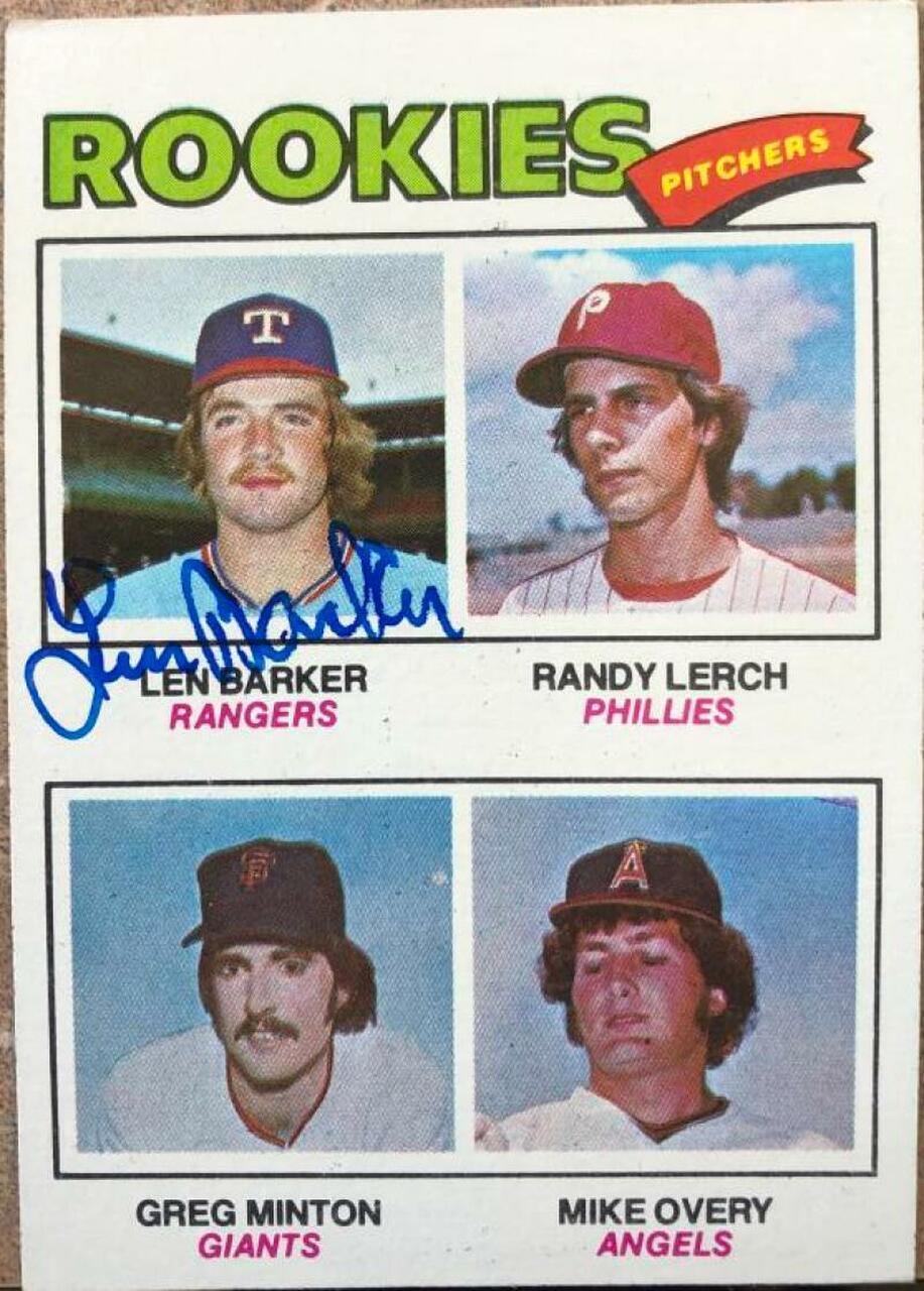 Len Barker Signed 1977 Topps Baseball Card - Texas Rangers - PastPros