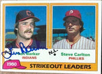 Len Barker Signed 1981 Topps Leaders Baseball Card - Cleveland Indians