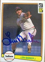 Len Barker Signed 1982 Donruss Baseball Card - Cleveland Indians