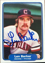 Len Barker Signed 1982 Fleer Baseball Card - Cleveland Indians