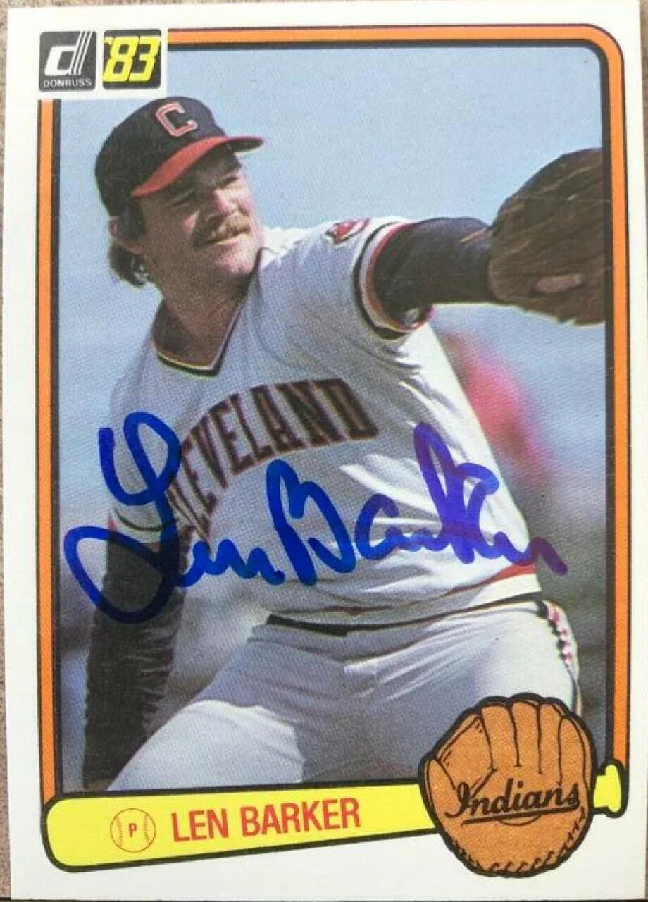 Len Barker Signed 1983 Donruss Baseball Card - Cleveland Indians