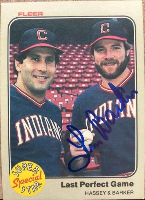 Len Barker Signed 1983 Fleer Baseball Card - Cleveland Indians