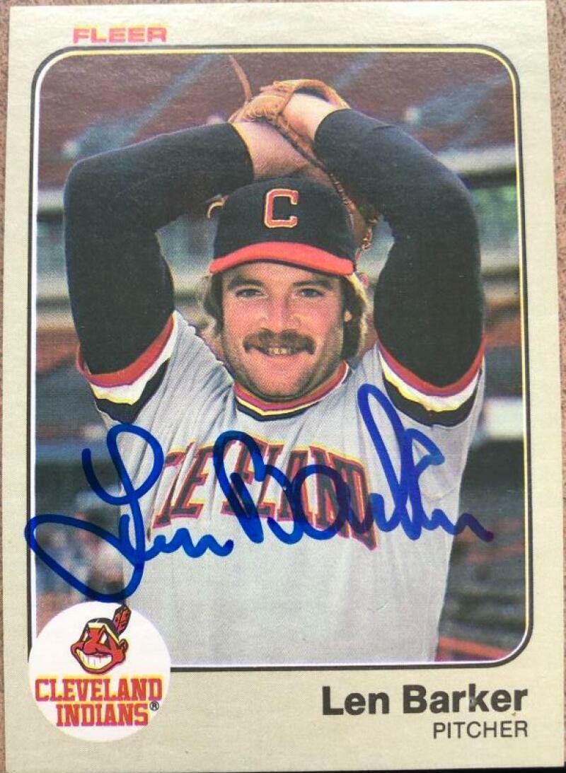 Len Barker Signed 1983 Fleer Baseball Card - Cleveland Indians - PastPros