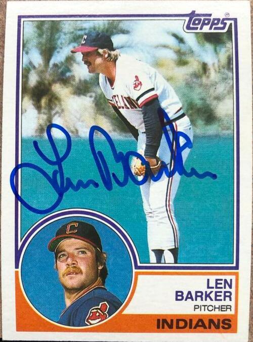 Len Barker Signed 1983 Topps Baseball Card - Cleveland Indians - PastPros
