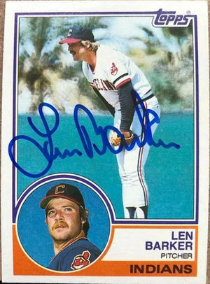 Len Barker Signed 1983 Topps Baseball Card - Cleveland Indians - PastPros
