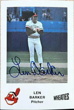 Len Barker Signed 1983 Wheaties Baseball Card - Cleveland Indians