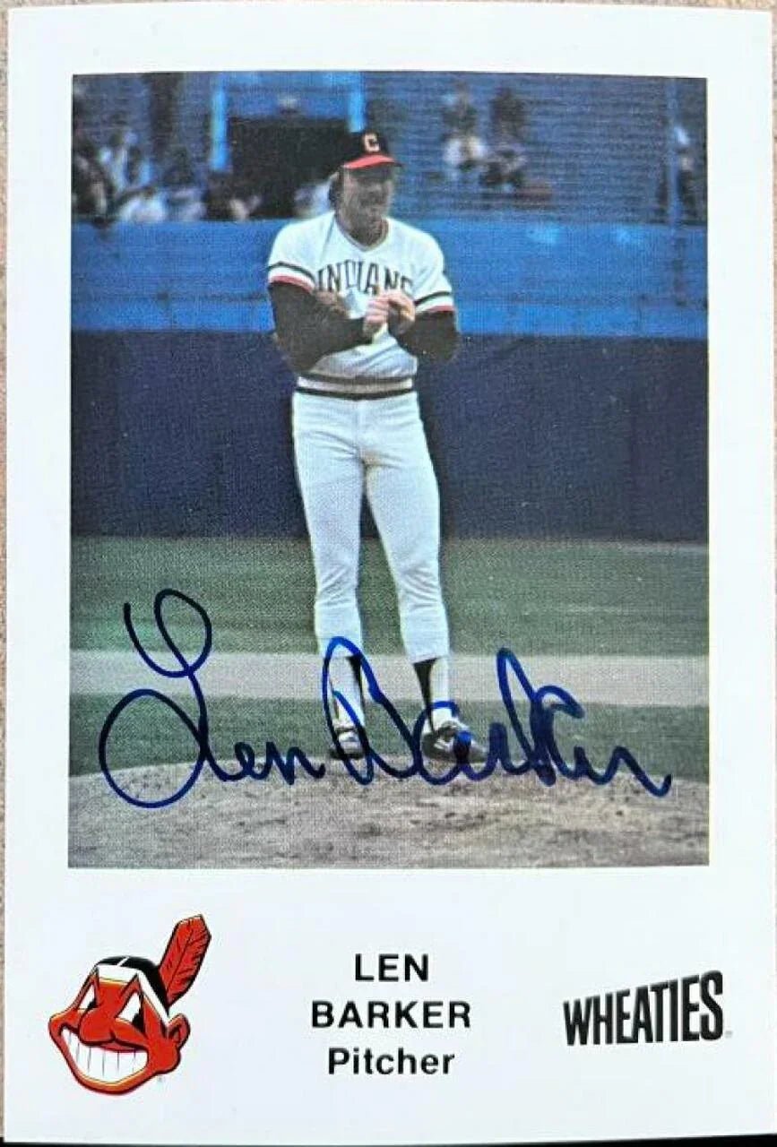 Len Barker Signed 1983 Wheaties Baseball Card - Cleveland Indians