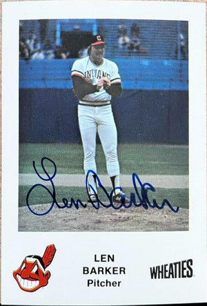 Len Barker Signed 1983 Wheaties Baseball Card - Cleveland Indians - PastPros