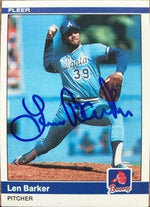 Len Barker Signed 1984 Fleer Baseball Card - Atlanta Braves