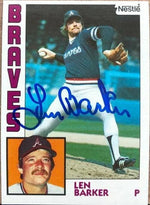 Len Barker Signed 1984 Nestle Baseball Card - Atlanta Braves