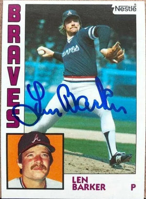 Len Barker Signed 1984 Nestle Baseball Card - Atlanta Braves