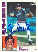 Len Barker Signed 1984 Topps Tiffany Baseball Card - Atlanta Braves