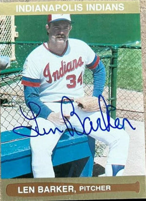 Len Barker Signed 1986 Indianapolis Indians Baseball Card