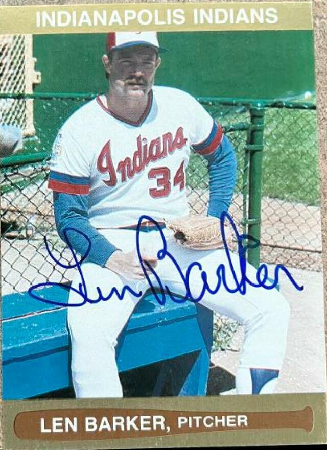 Len Barker Signed 1986 Indianapolis Indians Baseball Card - PastPros
