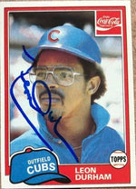 Leon Durham Signed 1981 Topps Coca-Cola Baseball Card - Chicago Cubs