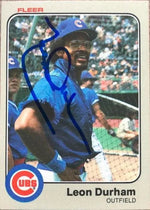Leon Durham Signed 1983 Fleer Baseball Card - Chicago Cubs