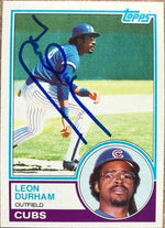 Leon Durham Signed 1983 Topps Baseball Card - Chicago Cubs