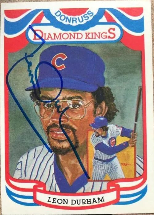 Leon Durham Signed 1984 Donruss Diamond Kings Baseball Card - Chicago Cubs