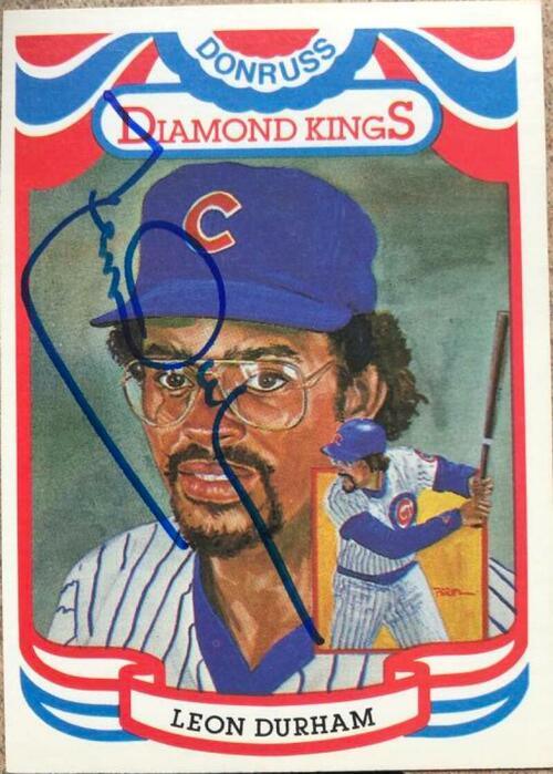 Leon Durham Signed 1984 Donruss Diamond Kings Baseball Card - Chicago Cubs - PastPros