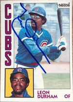 Leon Durham Signed 1984 Nestle Baseball Card - Chicago Cubs