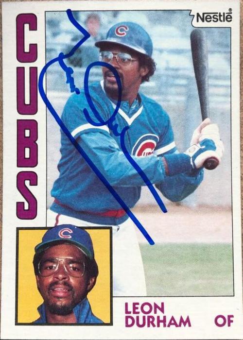 Leon Durham Signed 1984 Nestle Baseball Card - Chicago Cubs - PastPros
