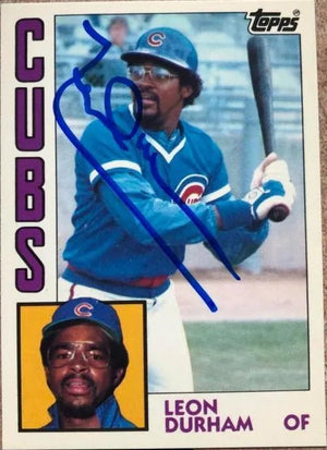 Leon Durham Signed 1984 Topps Tiffany Baseball Card - Chicago Cubs