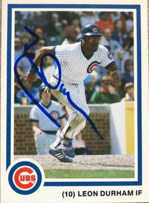 Leon Durham Signed 1985 7UP Baseball Card - Chicago Cubs