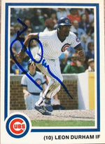 Leon Durham Signed 1985 7UP Baseball Card - Chicago Cubs - PastPros