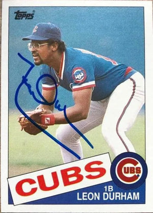 Leon Durham Signed 1985 Topps Baseball Card - Chicago Cubs
