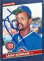 Leon Durham Signed 1986 Donruss Baseball Card - Chicago Cubs