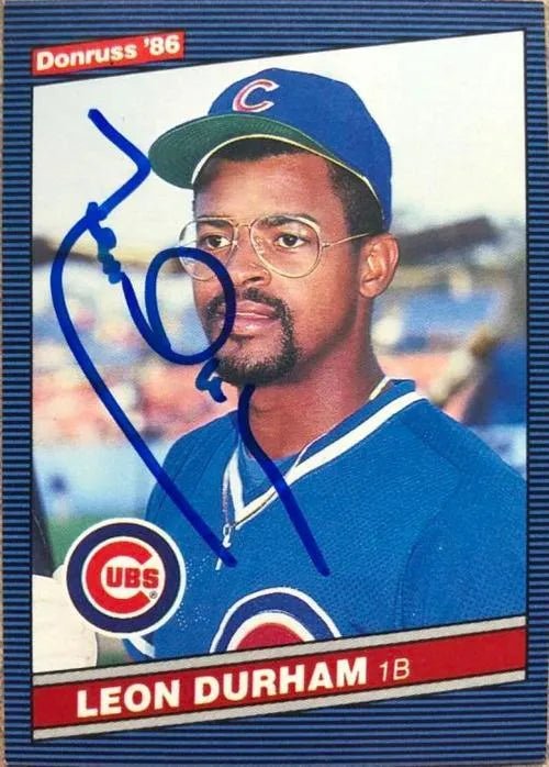Leon Durham Signed 1986 Donruss Baseball Card - Chicago Cubs