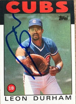 Leon Durham Signed 1986 Topps Baseball Card - Chicago Cubs