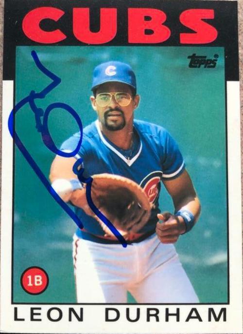 Leon Durham Signed 1986 Topps Tiffany Baseball Card - Chicago Cubs - PastPros