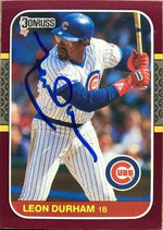 Leon Durham Signed 1987 Donruss Opening Day Baseball Card - Chicago Cubs