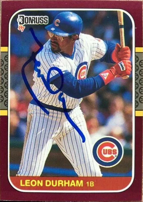 Leon Durham Signed 1987 Donruss Opening Day Baseball Card - Chicago Cubs