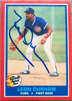 Leon Durham Signed 1987 Fleer Hottest Stars Baseball Card - Chicago Cubs - PastPros