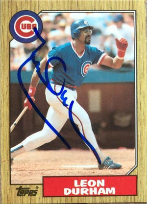 Leon Durham Signed 1987 Topps Tiffany Baseball Card - Chicago Cubs - PastPros