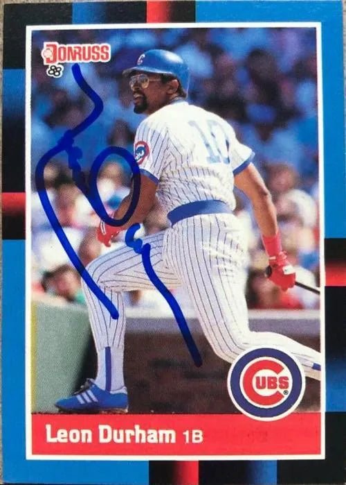 Leon Durham Signed 1988 Donruss Baseball Card - Chicago Cubs