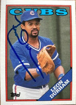 Leon Durham Signed 1988 Topps Baseball Card - Chicago Cubs