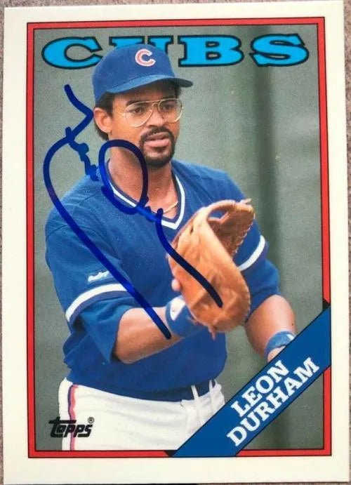 Leon Durham Signed 1988 Topps Tiffany Baseball Card - Chicago Cubs