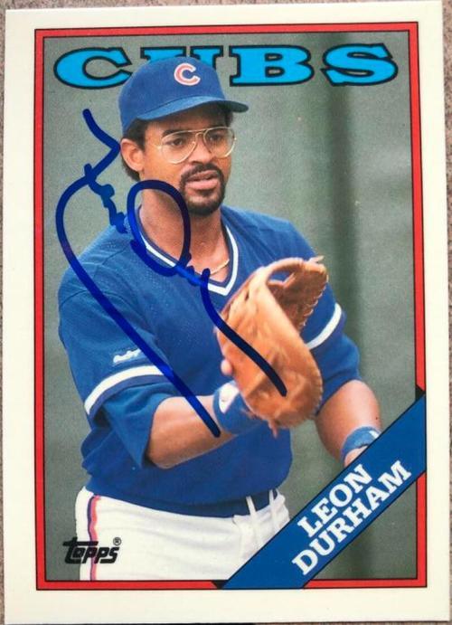 Leon Durham Signed 1988 Topps Tiffany Baseball Card - Chicago Cubs - PastPros