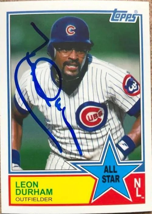 Leon Durham Signed 2013 Topps Archives All-Stars Baseball Card - Chicago Cubs