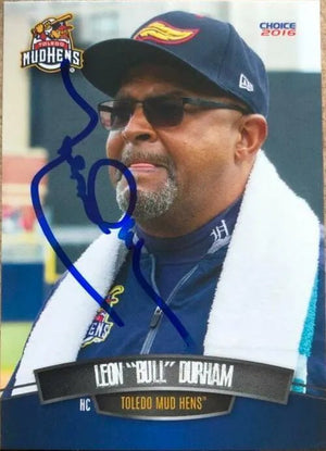 Leon Durham Signed 2016 Choice Baseball Card - Toledo Mud Hens