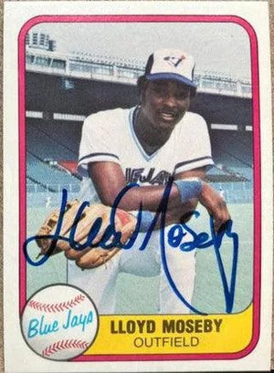 Lloyd Moseby Signed 1981 Fleer Baseball Card - Toronto Blue Jays
