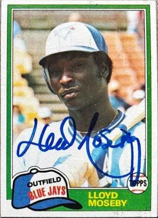 Lloyd Moseby Signed 1981 Topps Baseball Card - Toronto Blue Jays