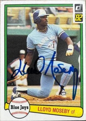Lloyd Moseby Signed 1982 Donruss Baseball Card - Toronto Blue Jays