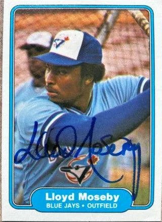 Lloyd Moseby Signed 1982 Fleer Baseball Card - Toronto Blue Jays