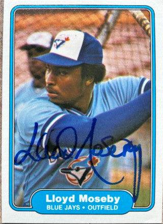 Lloyd Moseby Signed 1982 Fleer Baseball Card - Toronto Blue Jays - PastPros